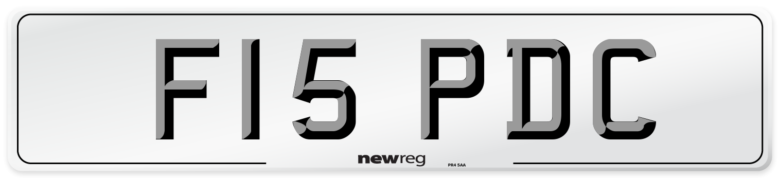 F15 PDC Number Plate from New Reg